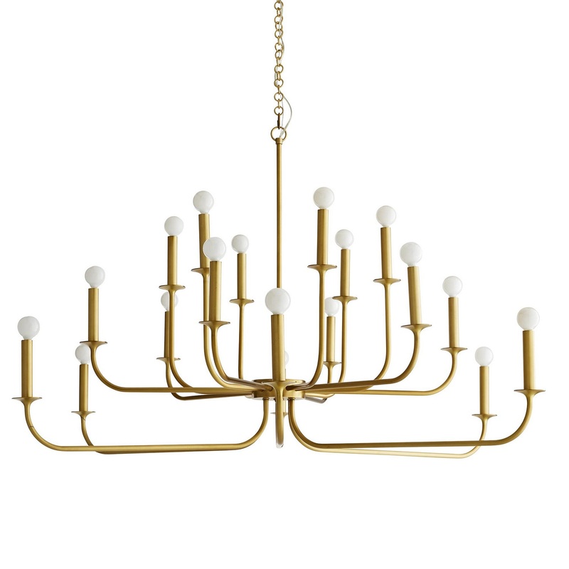 Arteriors 89105 Breck 18 Light Chandelier Antique Brass