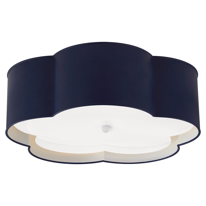 Four Light Flush Mount from the Bryce Collection in French Navy And White Finish by Visual Comfort Signature