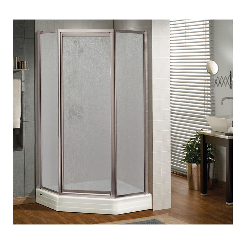 MAAX 137901-970-084-000 Silhouette Neo-angle 38 x 38 x 70 in. Pivot Shower Door for Corner Installation with Raindrop glass in Chrome