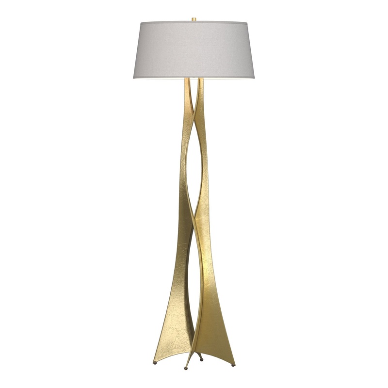 Moreau Floor Lamp Modern Brass Flax Shade (SE)