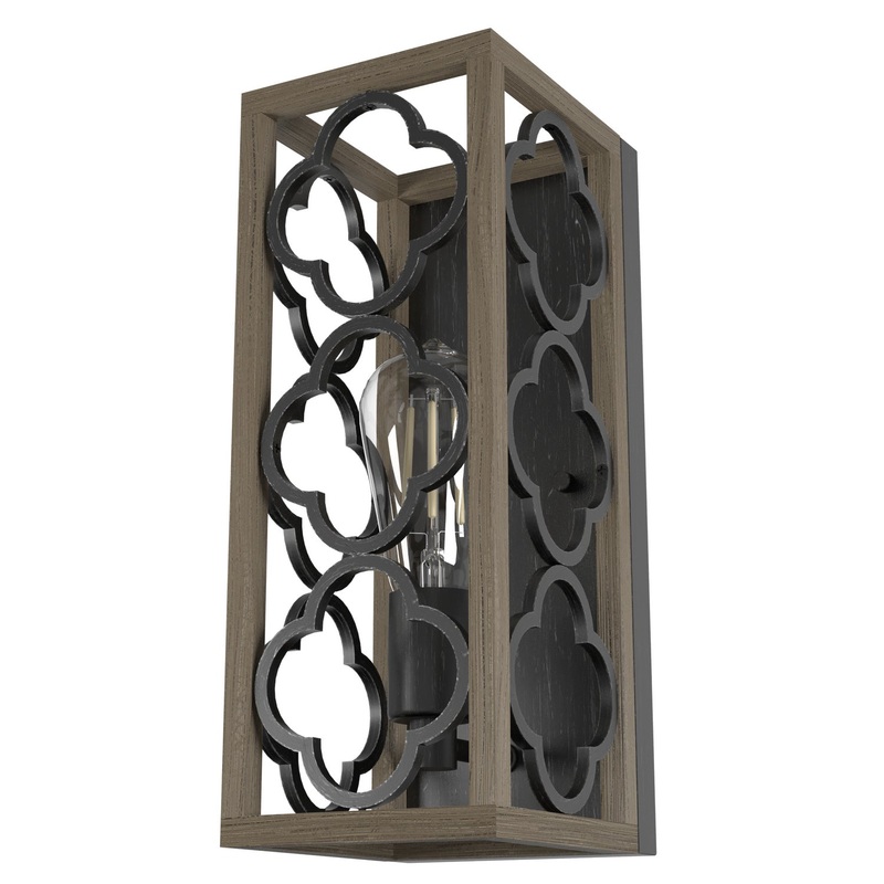 One Light Wall Sconce from the Gablecrest Collection in French Oak Finish by Hunter