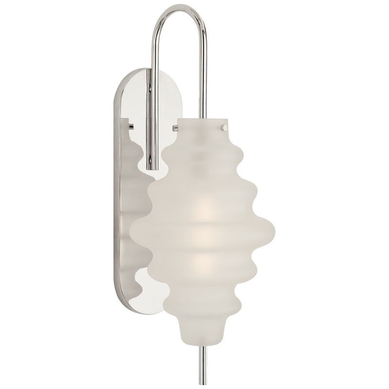 One Light Wall Sconce from the Tableau Collection in Polished Nickel Finish by Visual Comfort Signature