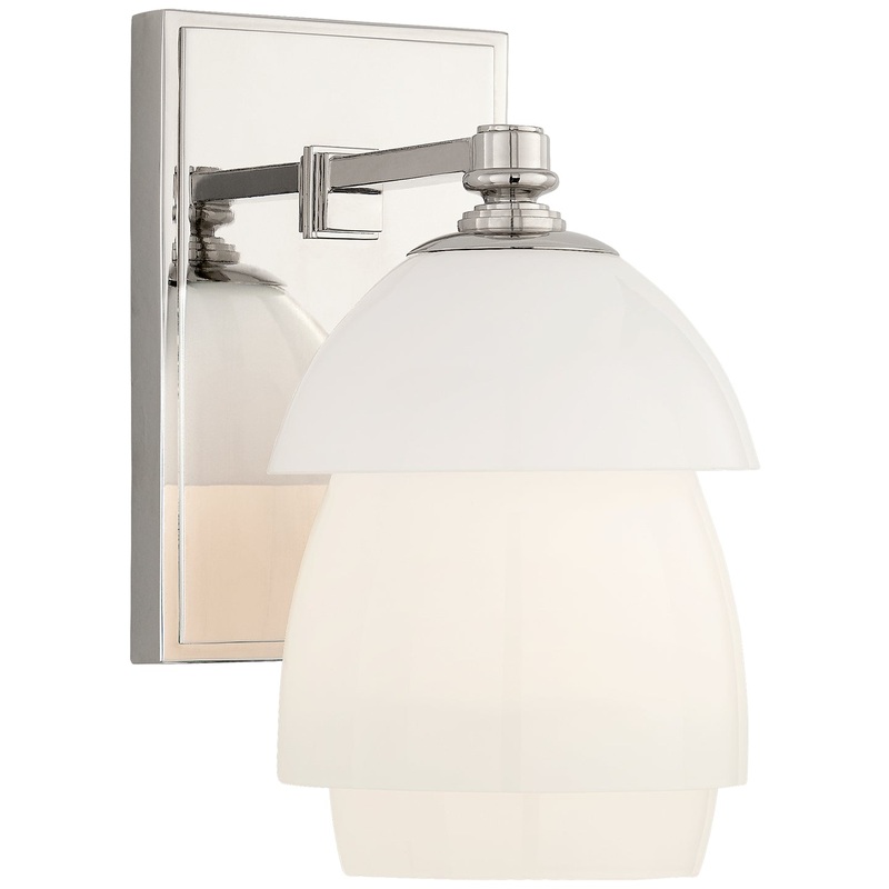 One Light Wall Sconce from the Whitman Collection in Polished Nickel Finish by Visual Comfort Signature
