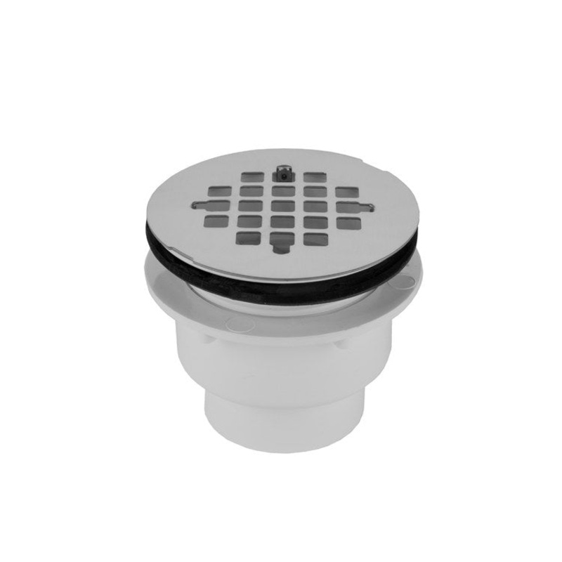 Shower Drain Large Body Complete Snap in Drain Plate 4-1/4 Inch Matte Black PVC/Stainless Steel for Pre-formed Shower Stall Bases