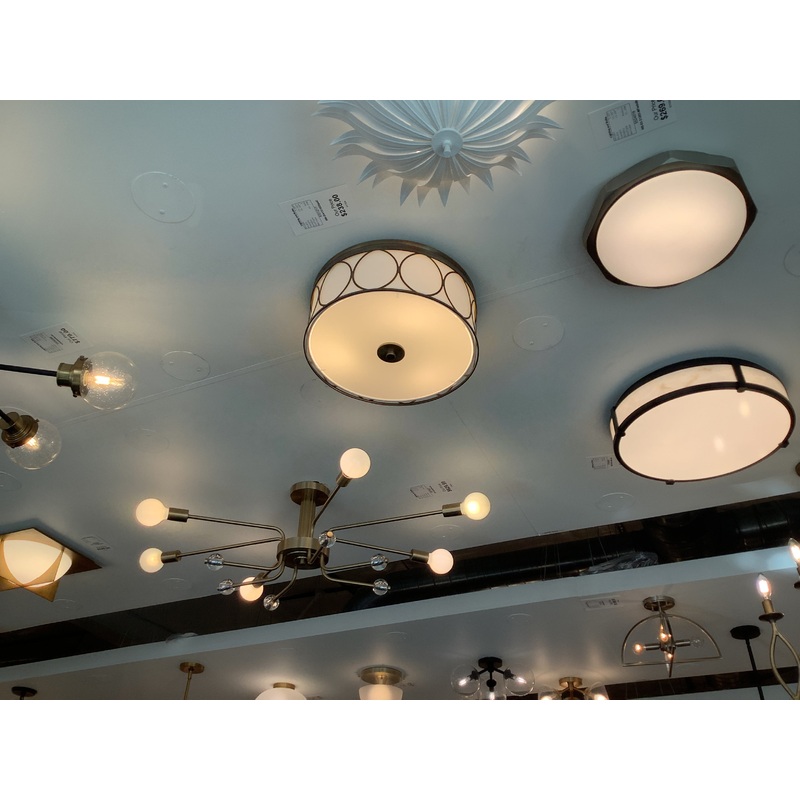 Three Light Flush Mount from the Rylann Collection in Aged Brass Finish by Capital Lighting (Clearance Display, Final Sale)