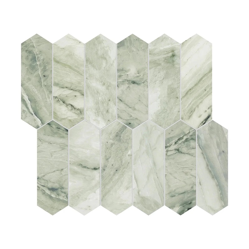 2″ x 6″ Moscato Argento Picket Honed Marble Mosaic 1 Sheet = .87 Sqft 2″ x 6″