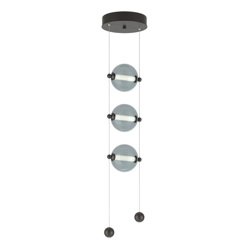 Abacus 3-Light LED Pendant Oil Rubbed Bronze Cool Grey Glass (YL)