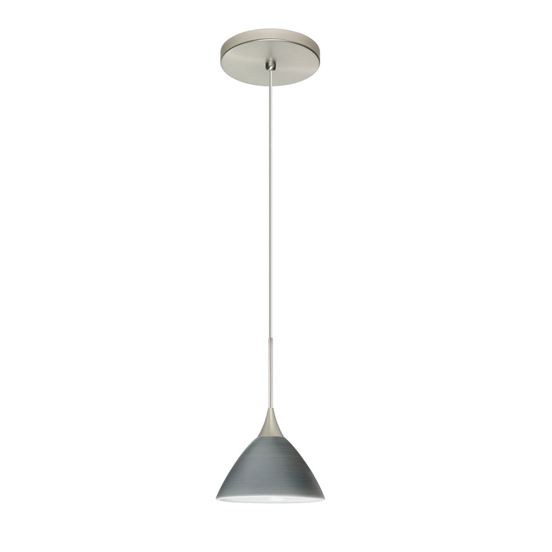 Besa 1XT-1743TN-LED-SN Domi One Light Pendant Satin Nickel
