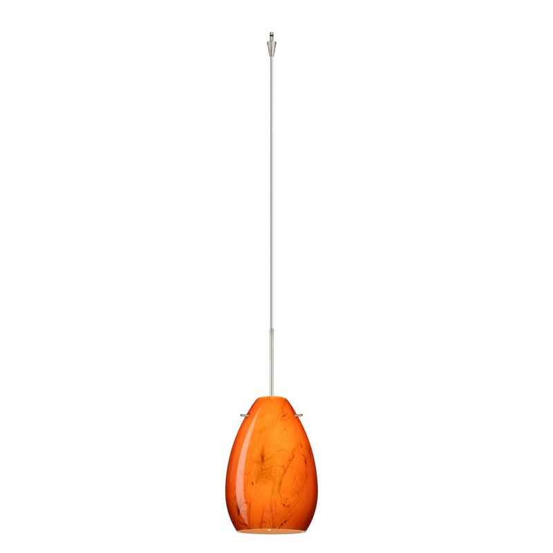 Besa XP-1713HB-SN Pera One Light Pendant Satin Nickel