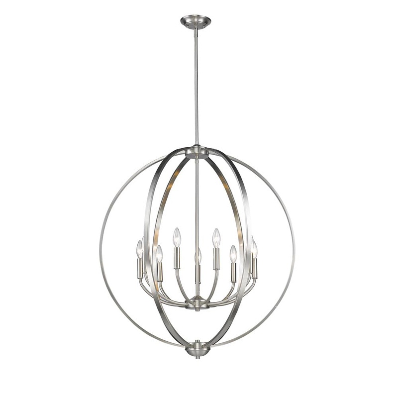 Colson PW 9 Light Chandelier in Pewter