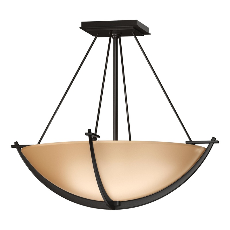 Compass Small Semi-Flush Oil Rubbed Bronze Sand Glass (SS)