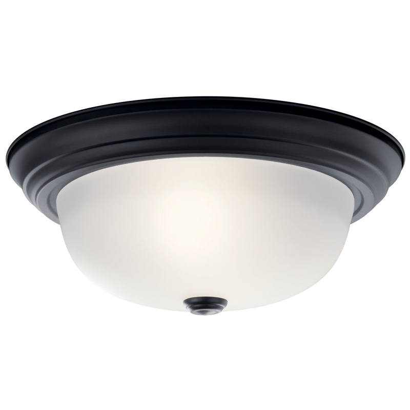 Kichler 8112BK Two Light Flush Mount, Black