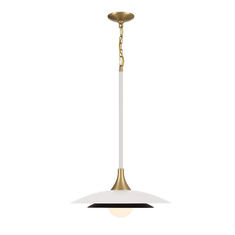 LED Pendant from the Welsh Collection in White and Black Finish by Eurofase