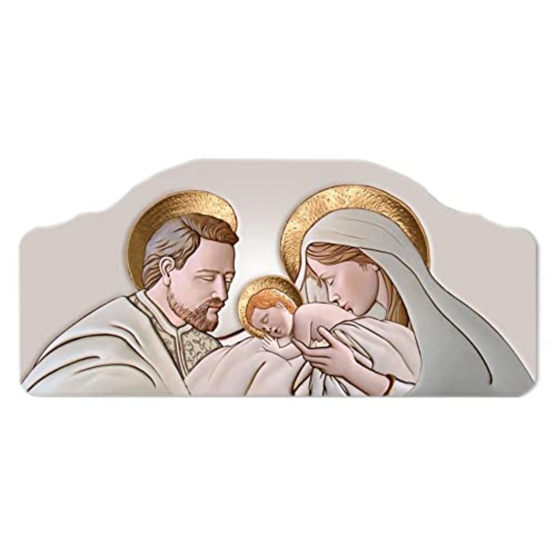 Lupia Quadro moderno Capezzale sacra famiglia 42×92 cm THE KISS CERAMIC su tavola lavorata