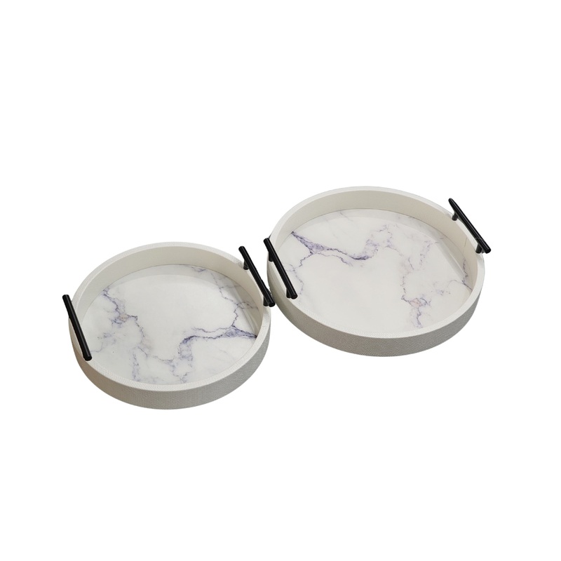 Maison Round Tray – Set of 2 – White