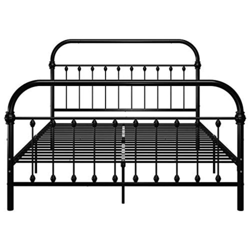 mewmewcat Struttura Letto Struttura in Metallo Nero Famiglia Pratico giroletto, Camera da Letto giroletto in Metallo Stile Moderno 213 x 171 x 109 cm (Lunghezza x Larghezza x Altezza)