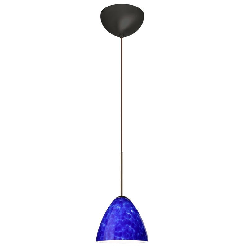 One Light Pendant from the Mia Collection in Bronze Finish by Besa