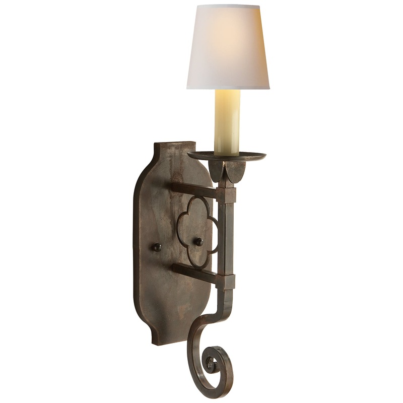 One Light Wall Sconce from the Margarite Collection in Aged Iron Finish by Visual Comfort Signature