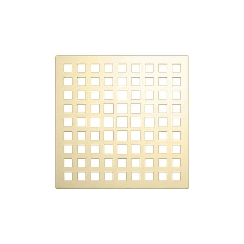 Shower Drain Tub and Shower Square Grid 6 Inch French Gold PVD Brass for Drain Throat 277-02 6 Inch