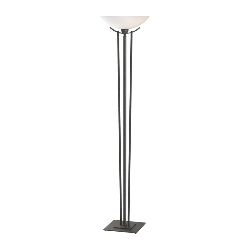 Taper Torchiere Natural Iron Opal Glass (GG)