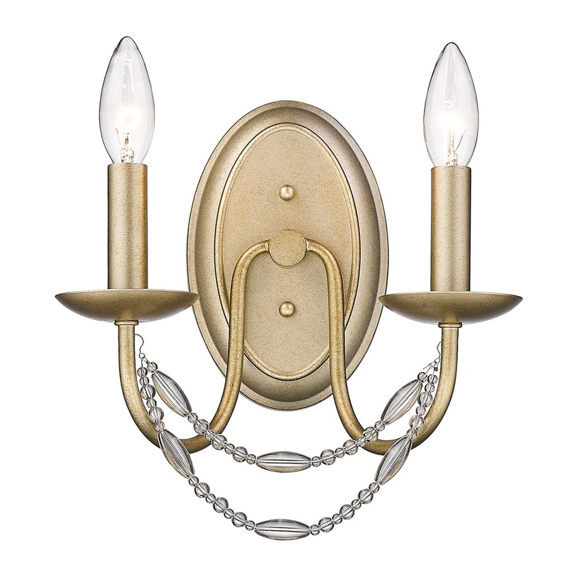 Two Light Wall Sconce from the Mirabella Collection in Golden Aura Finish by Golden