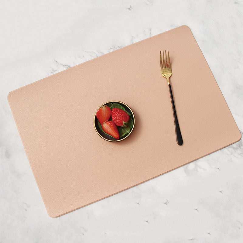 5 PCS Pink Nordic Style Leather Placemat – Anti-Slip, Heat-Resistant Table Mat 30cm x 45cm