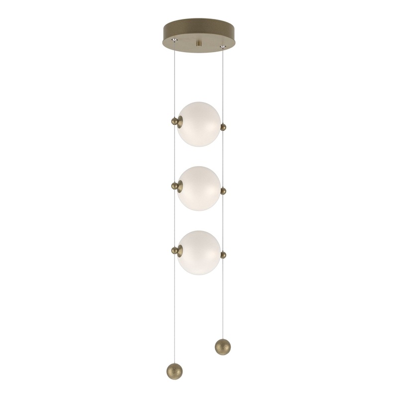 Abacus 3-Light LED Pendant Soft Gold Opal Glass (GG)