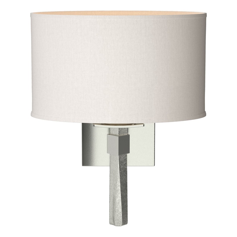 Beacon Hall Oval Drum Shade Sconce Sterling Flax Shade (SE)