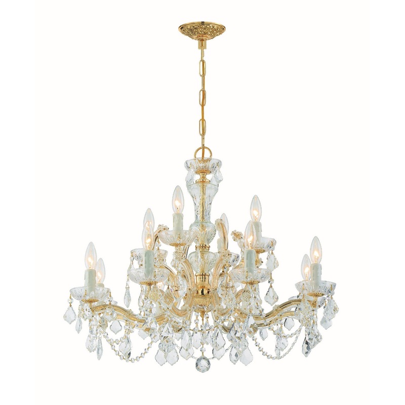 Crystorama 4479-GD-CL-SAQ Maria Theresa 12 Light Chandelier Gold