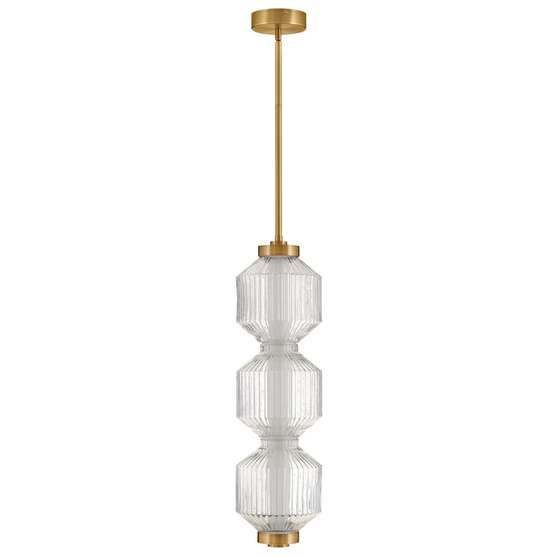LED Convertible Pendant from the Reign Collection in Lacquered Brass Finish by Fredrick Ramond
