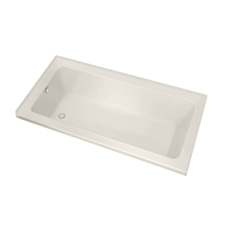 MAAX 106207-R-097-007 Pose 6636 IF Acrylic Alcove Right-Hand Drain Combined Whirlpool & Aeroeffect Bathtub in Biscuit