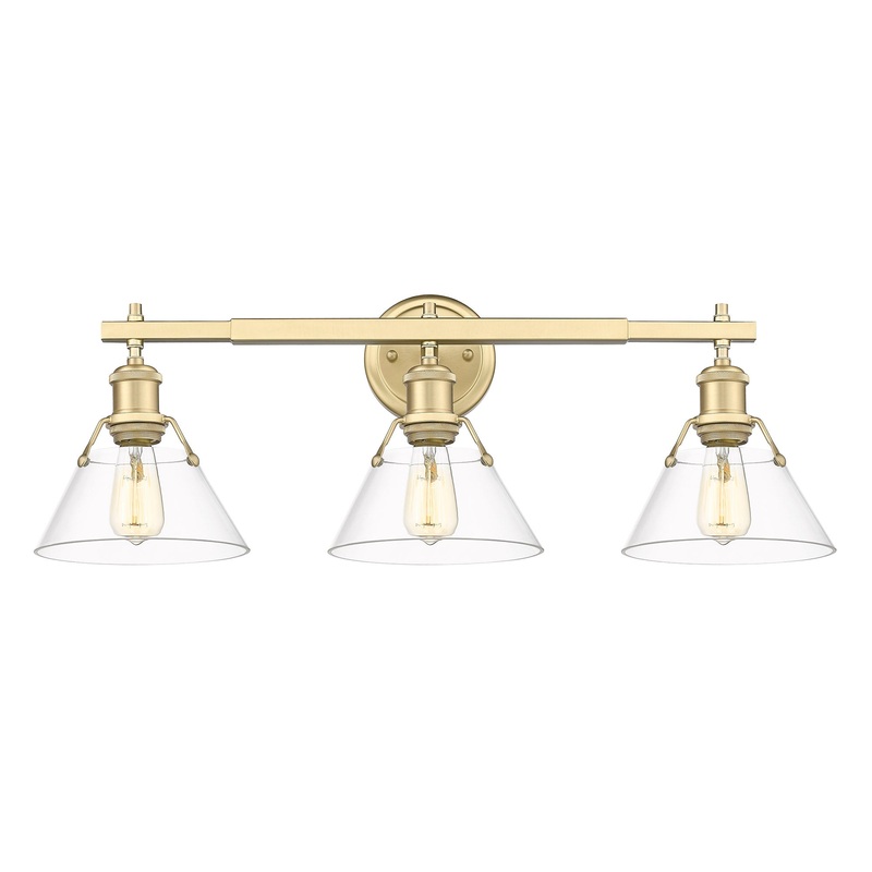 Orwell BCB 3 Light Bath Vanity in Brushed Champagne Bronze with Clear Glass Shades