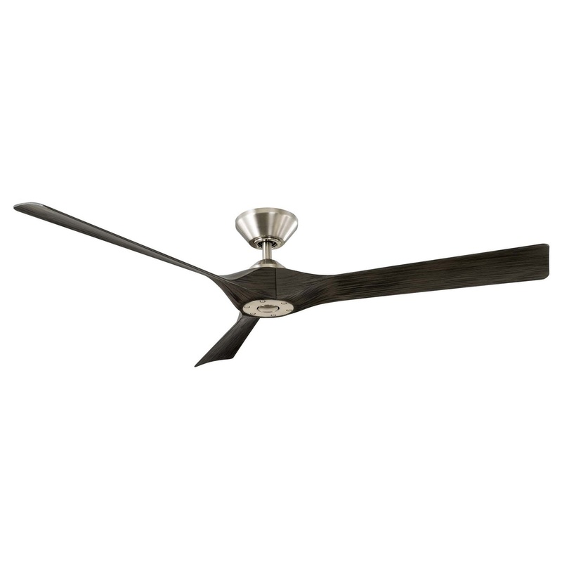 3-blade Torque Ceiling Fan by Modern Forms Fans (Wet Rated) 58″ Brushed Nickel/Ebony