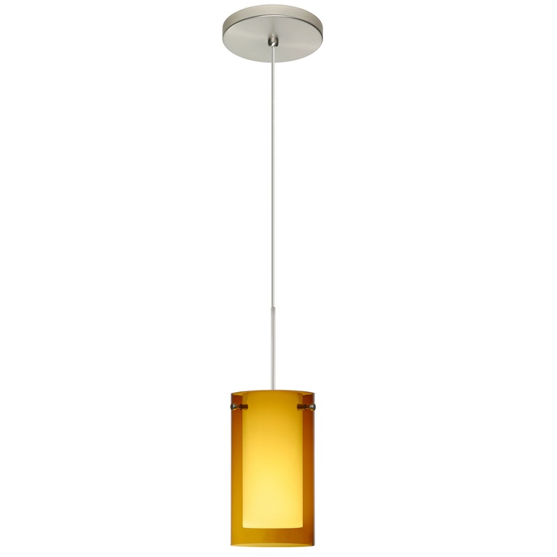 Besa 1XT-G44007-SN Pahu One Light Pendant Satin Nickel