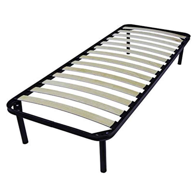 DOLCI SOGNI Rete Letto Singolo 80×190 cm, Altezza 45 cm, 4 Piedi Letto con Fissaggio a Doppio Bullone, Rete Singola con Doghe di Legno, Pratica e Stabile, Rete Singola Doghe 80×190-100% Made in Italy