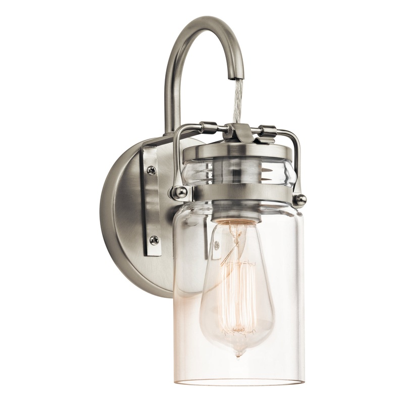 Kichler 45576NI One Light Wall Sconce, Brushed Nickel