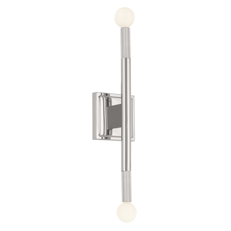 Kichler 52556PN Two Light Wall Sconce, Polished Nickel
