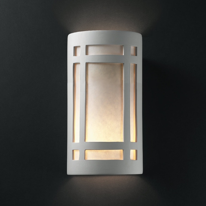 Lantern from the Ambiance Collection in Bisque Finish by Justice Designs