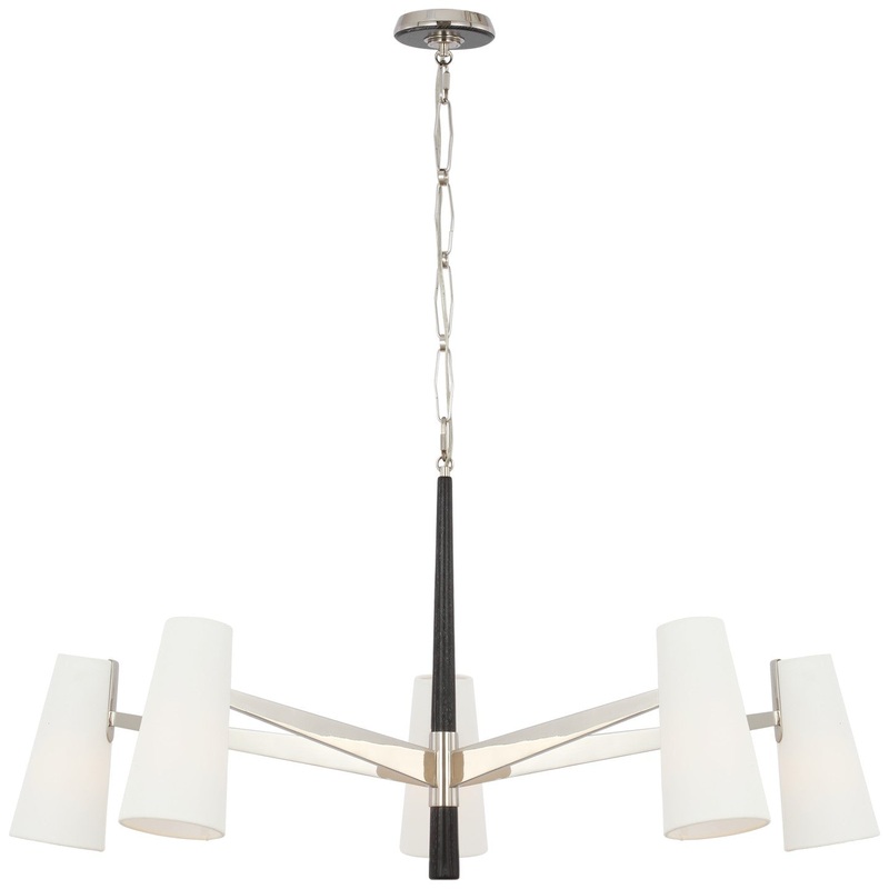 LED Chandelier from the Olina Collection in Polished Nickel And Ebony Finish by Visual Comfort Signature