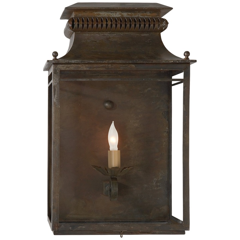 One Light Wall Sconce from the Flea Market Lantern Collection in Antique Zinc Finish by Visual Comfort Signature