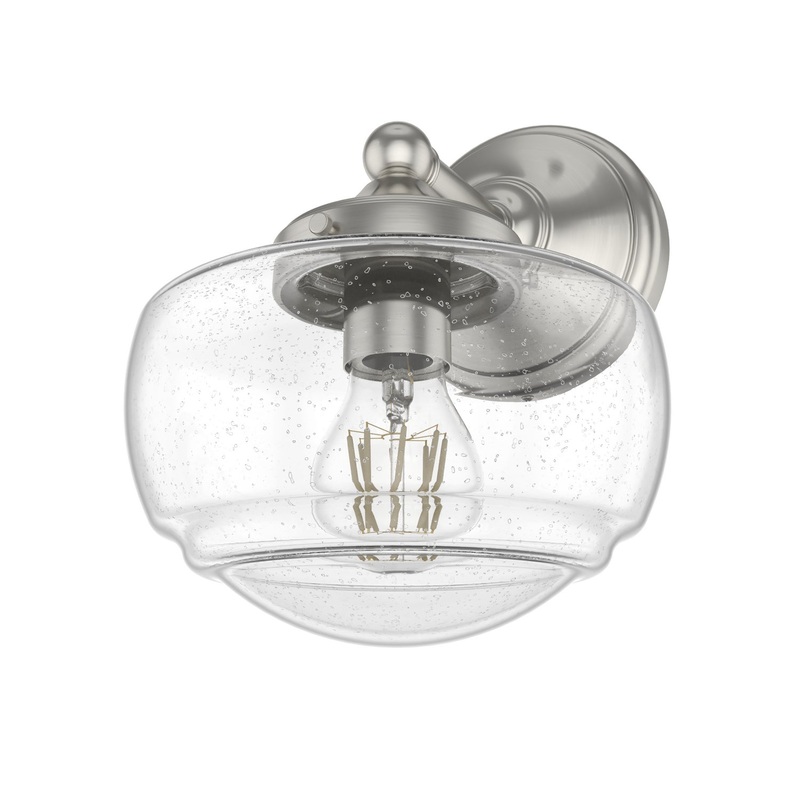 One Light Wall Sconce from the Saddle Creek Collection in Brushed Nickel Finish by Hunter