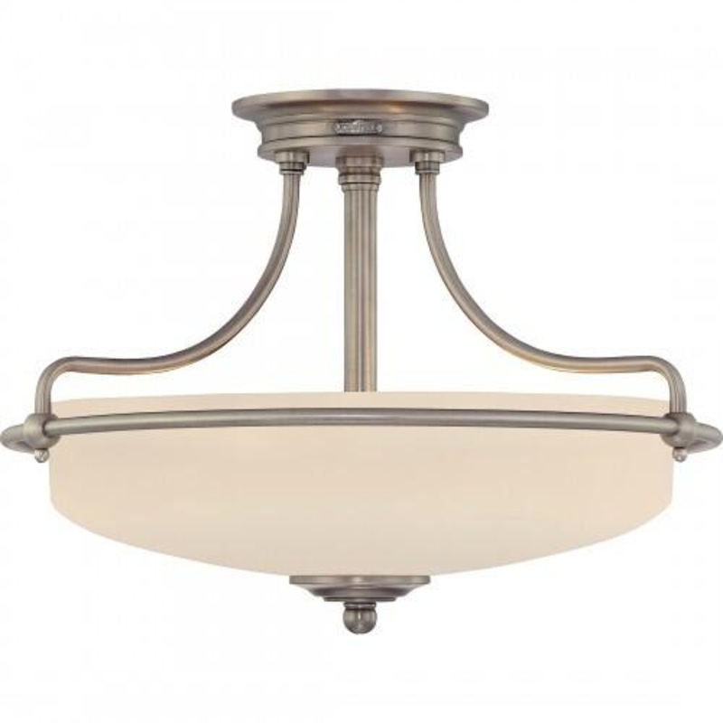 Quoizel GF1717AN Griffin Semi flush antq nikl 17″d Semi-Flush Mount