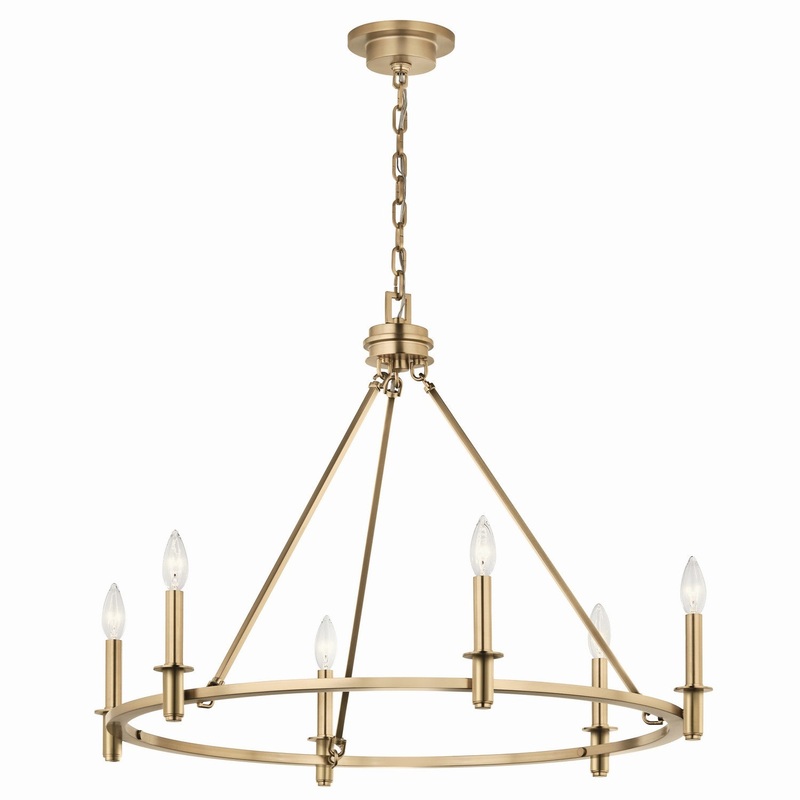 Six Light Chandelier from the Carrick Collection in Champagne Bronze Finish by Kichler