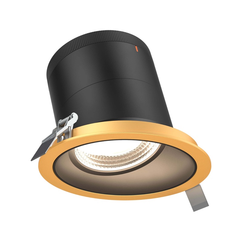 6″ Modular Downlight Black with Gold Trim 20 Degrees Sloped Ceiling