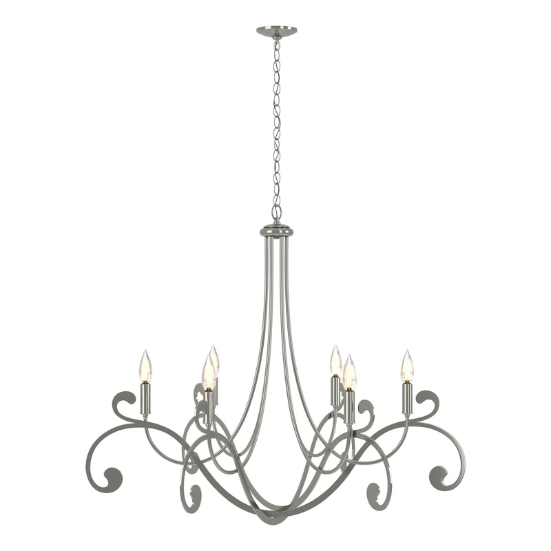 Bella 6-Arm Chandelier Sterling