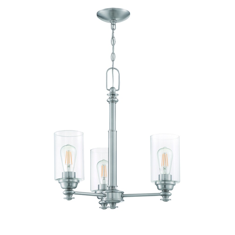 Craftmade 49823-BNK-C Dardyn Three Light Chandelier Brushed Polished Nickel (Discontinued)