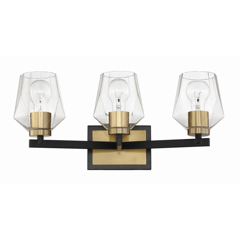 Craftmade 56903-FBSB Avante Grand Three Light Vanity Flat Black/Satin Brass