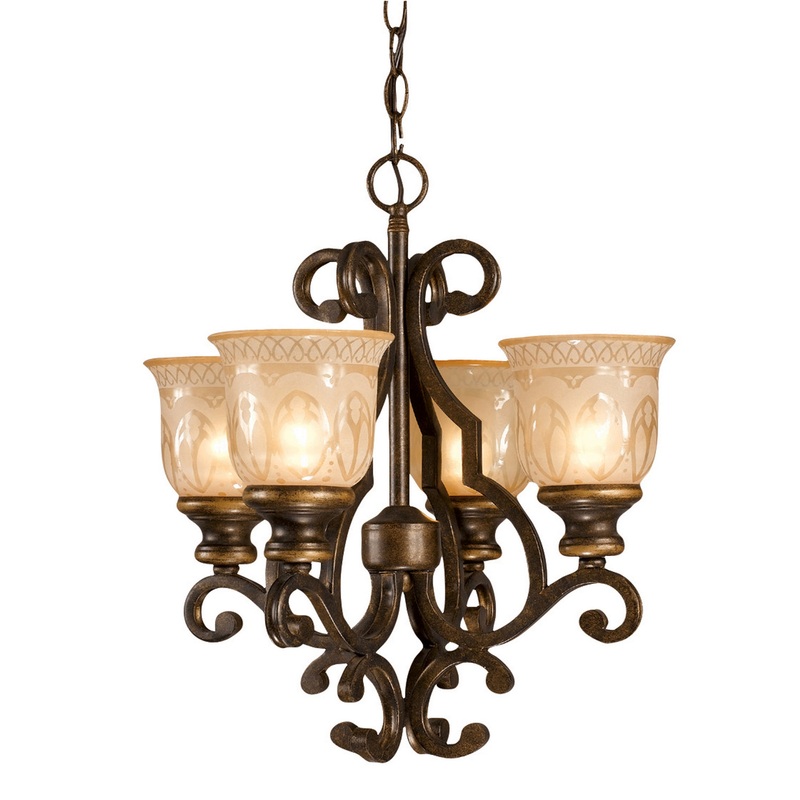 Crystorama 7404-BU Norwalk Four Light Mini Chandelier Bronze Umber