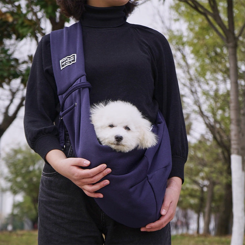 Dark Blue Pet Carrier Sling Bag for Small Dogs and Cats – Up to 15kg