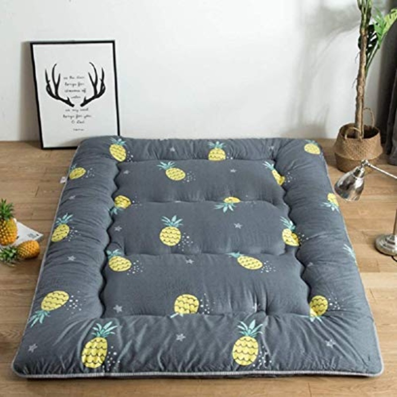 Huan in Stile Giapponese Divano-Letto Pieghevole Roll-up Piano Materasso Divano-Letto Bambino Adulti Sonno Viaggi Dormitorio, Cotone, Ananas (Size : 90cmX200CM)
